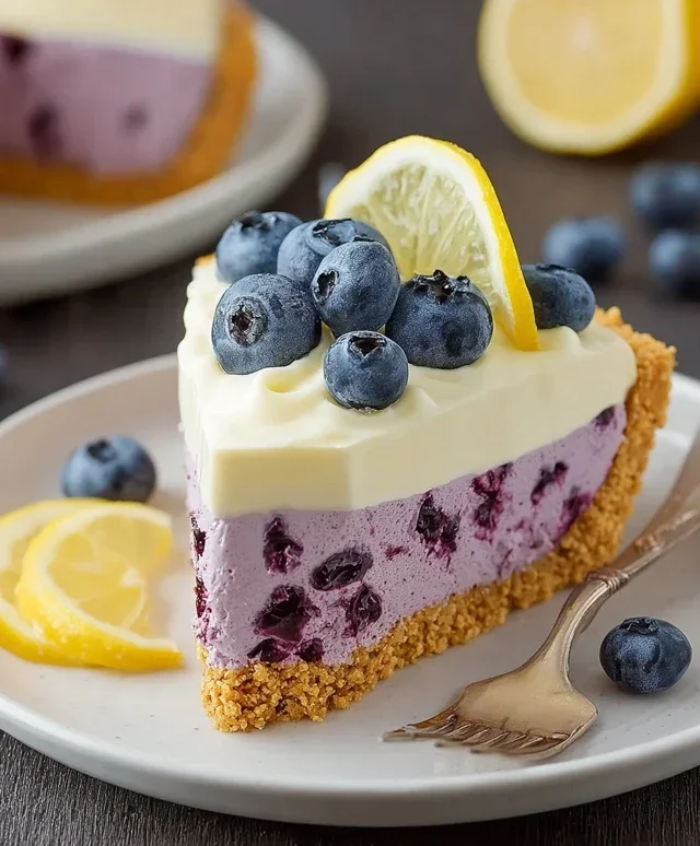 No Bake Lemon Blueberry Pie