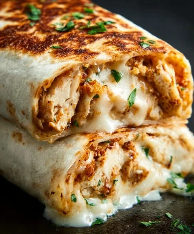 Cheesy Garlic Chicken Wraps