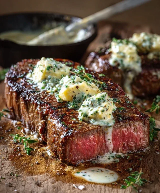 Garlic Butter Steak With Parmesan Cream Sauce