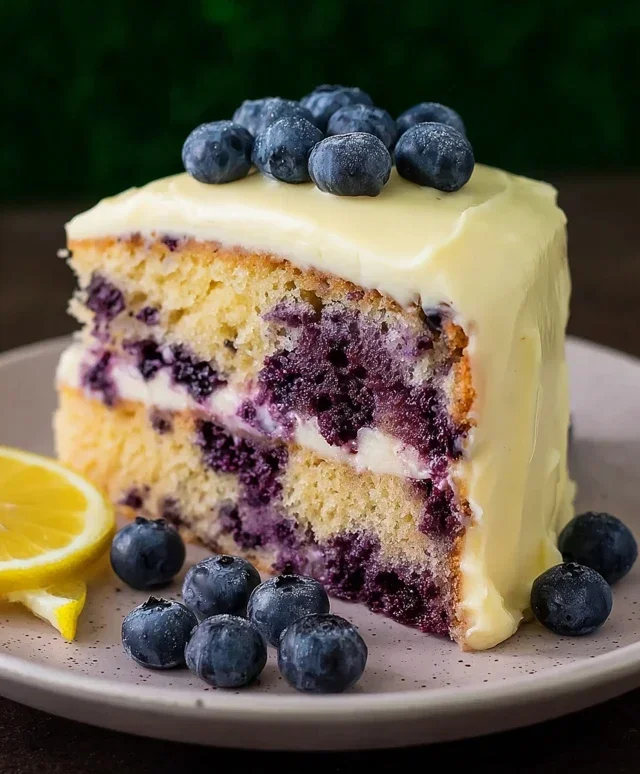 Blueberry Cake with Lemon Cream Cheese Frosting