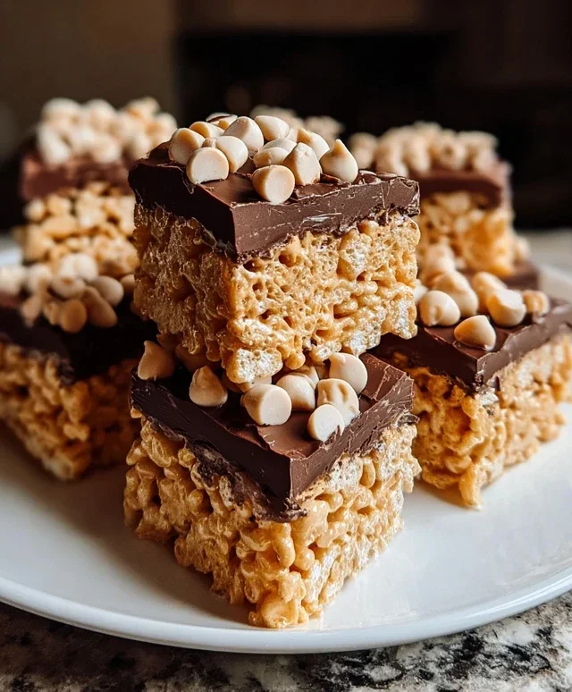 Chocolate Peanut Butter Rice Krispie Squares
