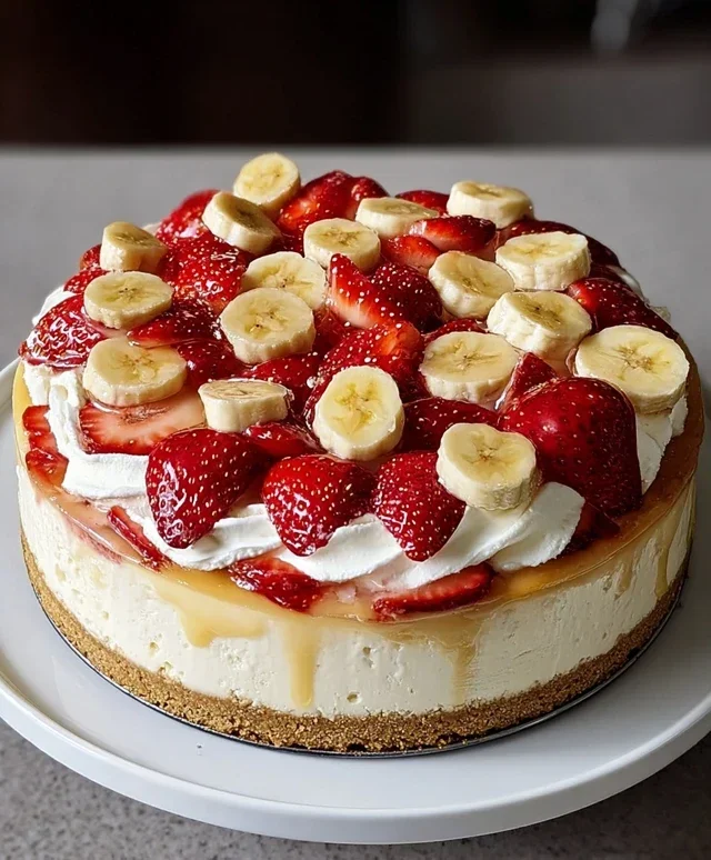 Strawberry Banana Pudding Cheesecake