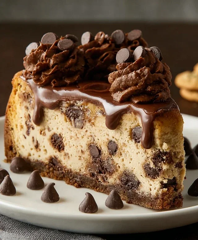 Chocolate Chip Cookie Bottomed Cheesecake