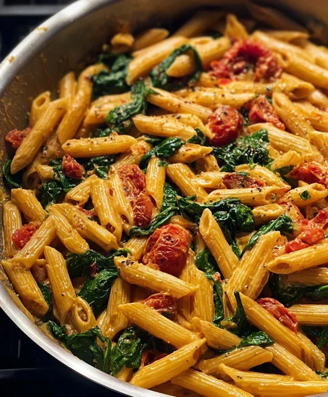One-Pot Spinach Tomato Pasta