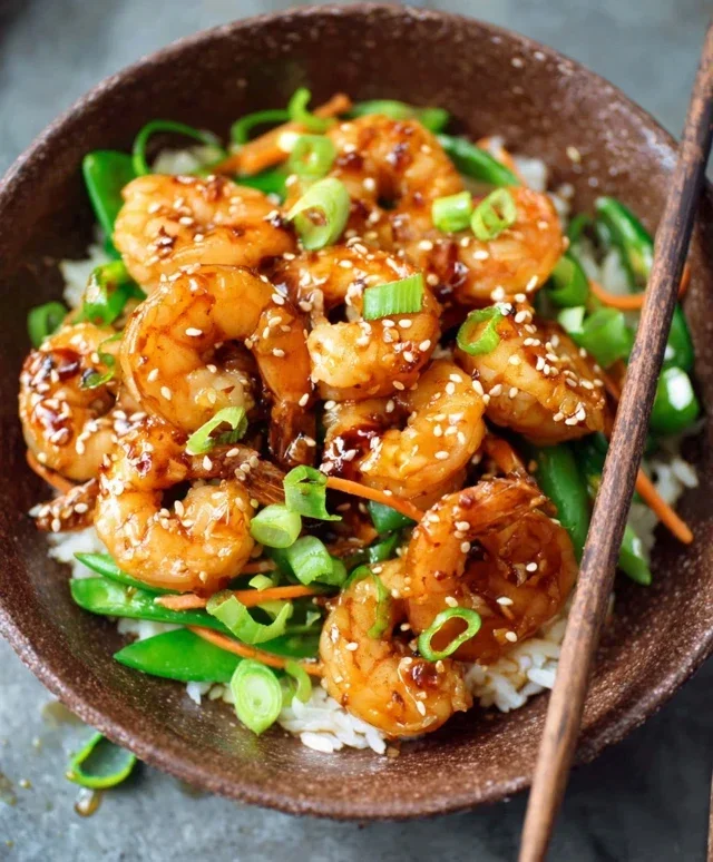 Honey Garlic Shrimp Bowls