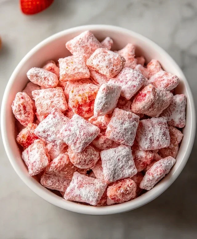Easy Strawberry Shortcake Puppy Chow