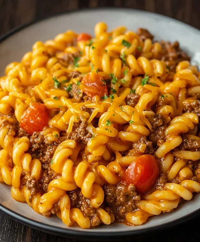 Cheesy Beef Taco Pasta