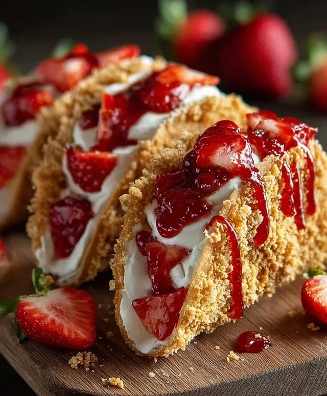 Strawberry Crunch Cheesecake Tacos