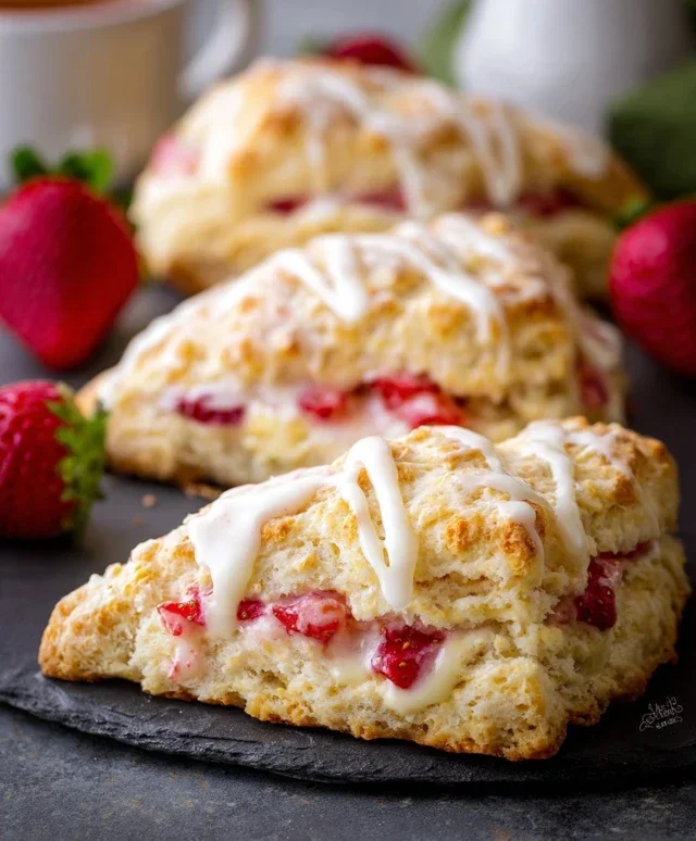 Strawberry Lemon Cream Scones