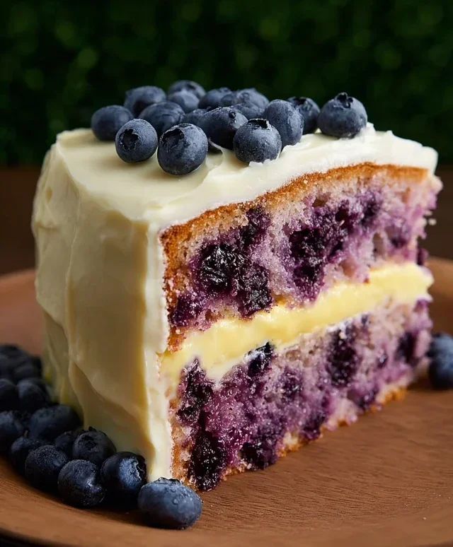 Blueberry Cake with Lemon Cream Cheese Frosting