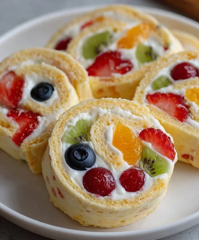 Cheesecake Fruit Salad Roll Ups