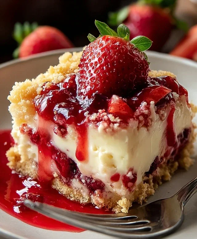 Strawberry Cheesecake Dump Cake