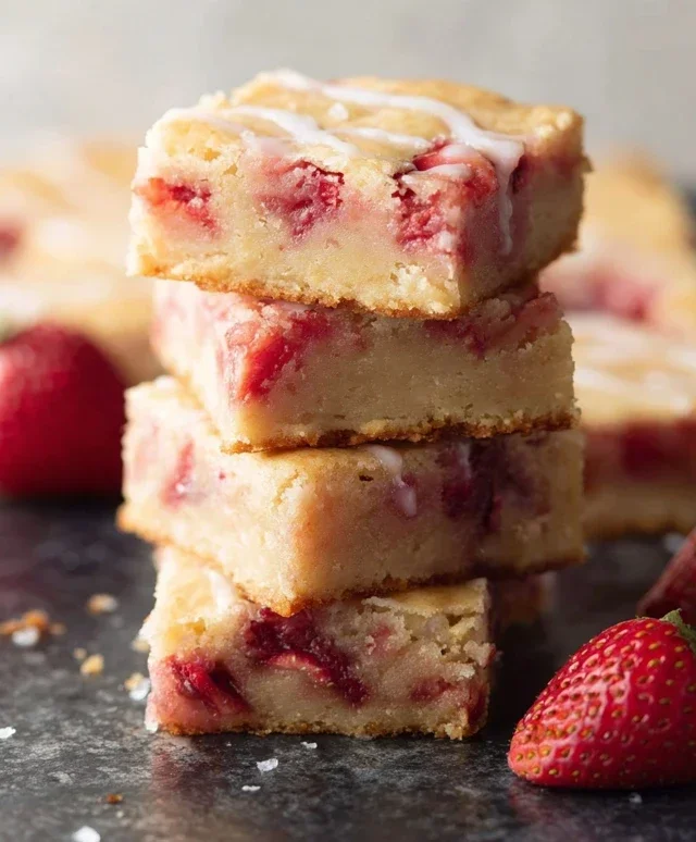 Strawberry Lemon Blondies