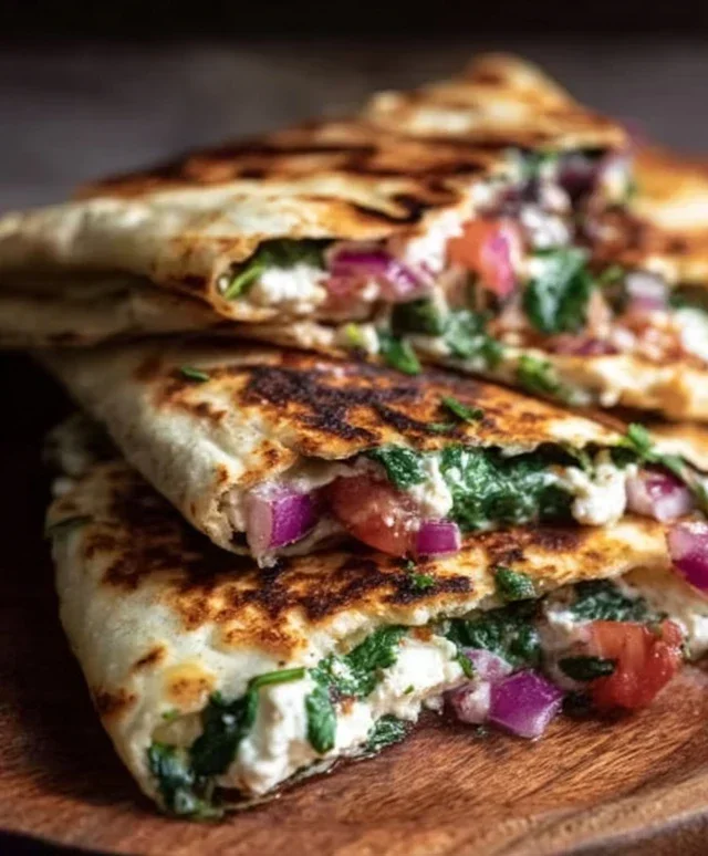 Spinach and Feta Quesadillas