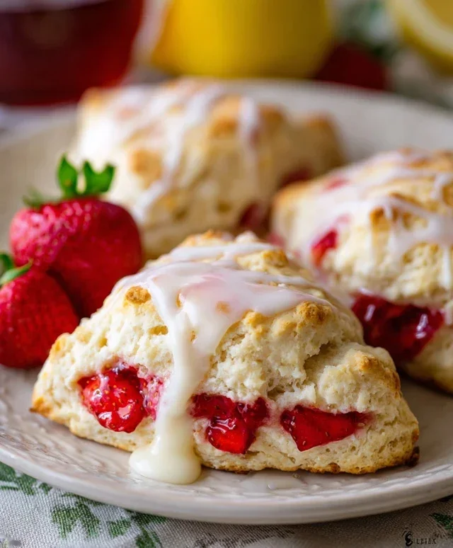 Strawberry Lemon Cream Scones