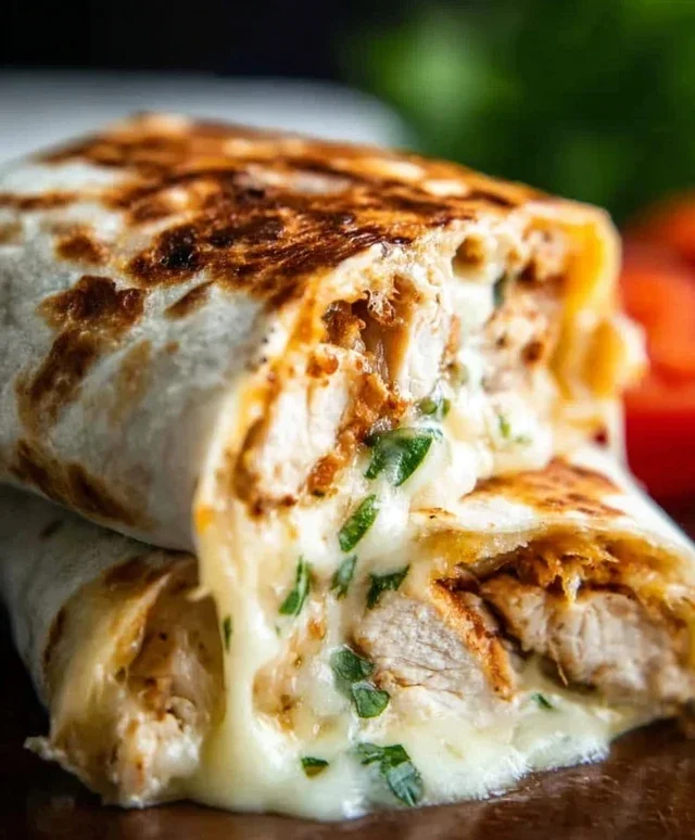 Cheesy Garlic Chicken Wraps
