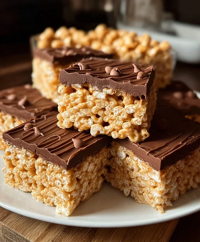 Chocolate Peanut Butter Rice Krispie Squares
