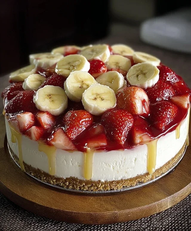 Strawberry Banana Pudding Cheesecake