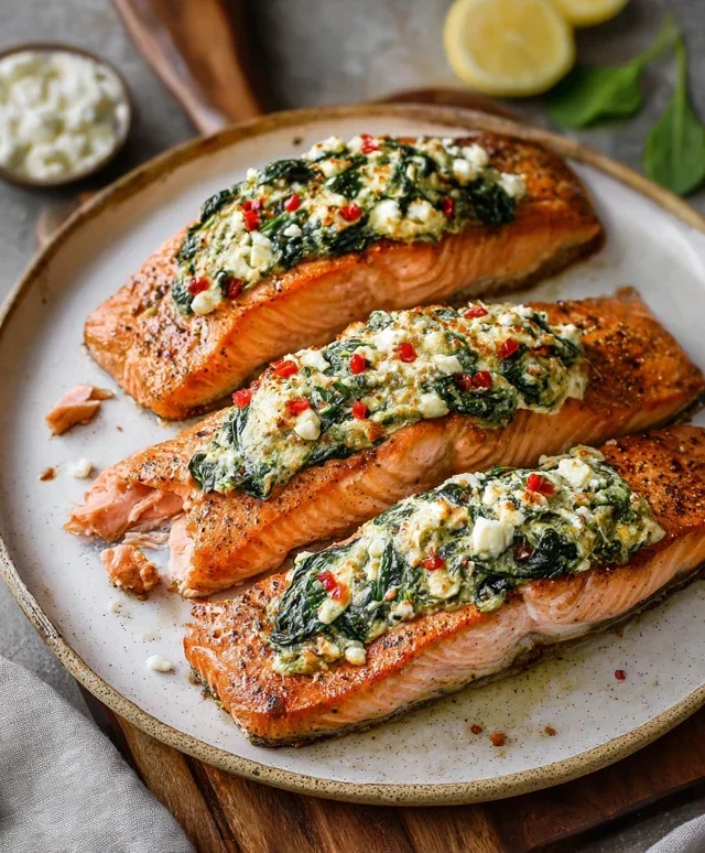 Stuffed Salmon With Spinach & Feta (30 minutes!)