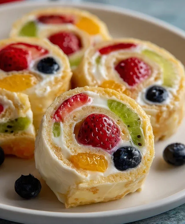 Cheesecake Fruit Salad Roll Ups