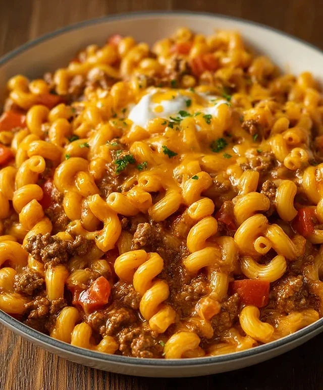 Cheesy Beef Taco Pasta