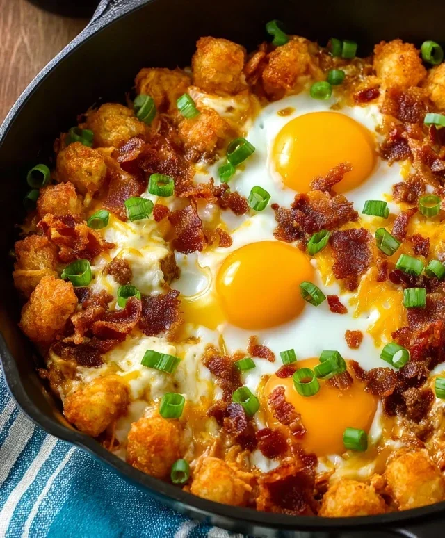 Beef Beef Bacon Egg And Cheese Breakfast Totchos
