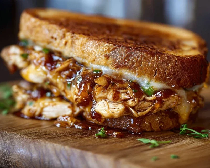 BBQ Chicken Grilled Cheese Sandwich