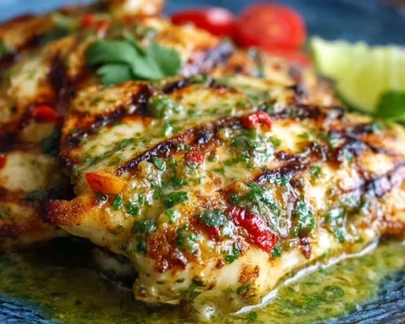 Grilled Salsa Verde Pepper Jack Chicken