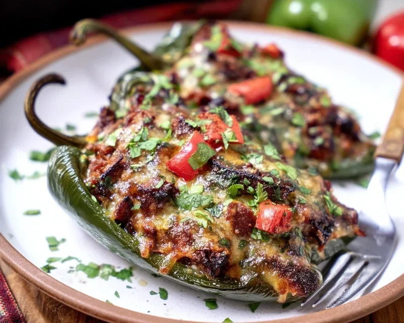 Brisket Stuffed Poblano Peppers