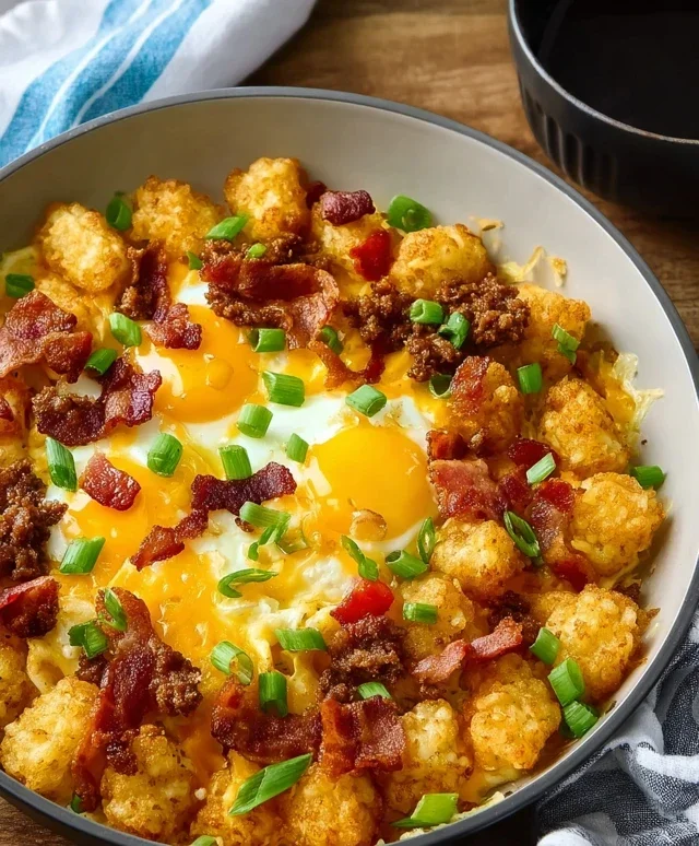 Beef Beef Bacon Egg And Cheese Breakfast Totchos