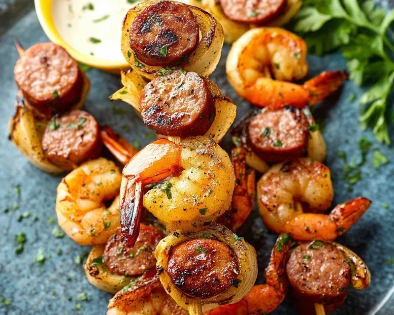 Sausage and Shrimp Kabobs