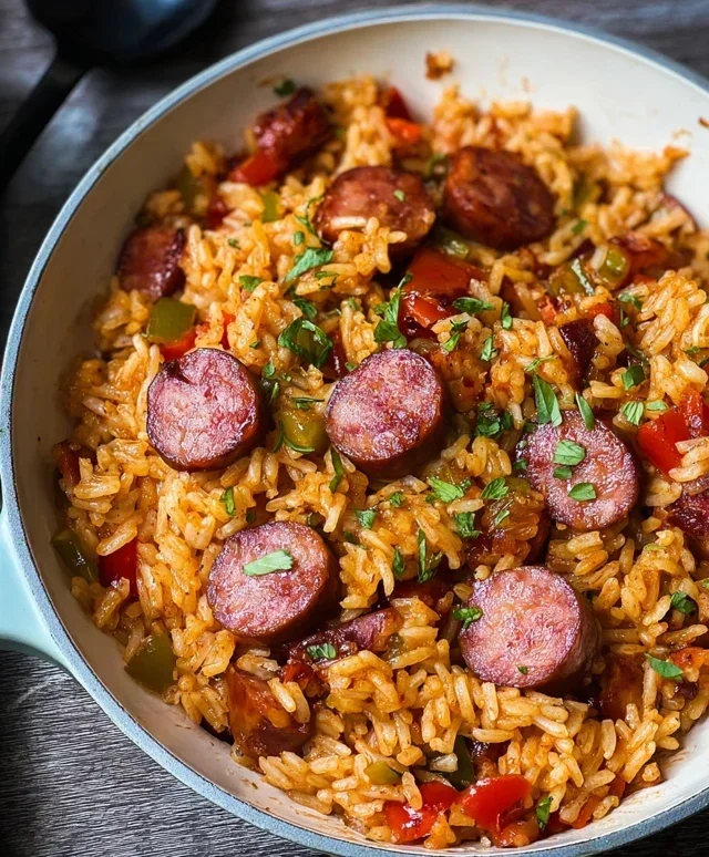 One Pot Smoked Sausage And Rice
