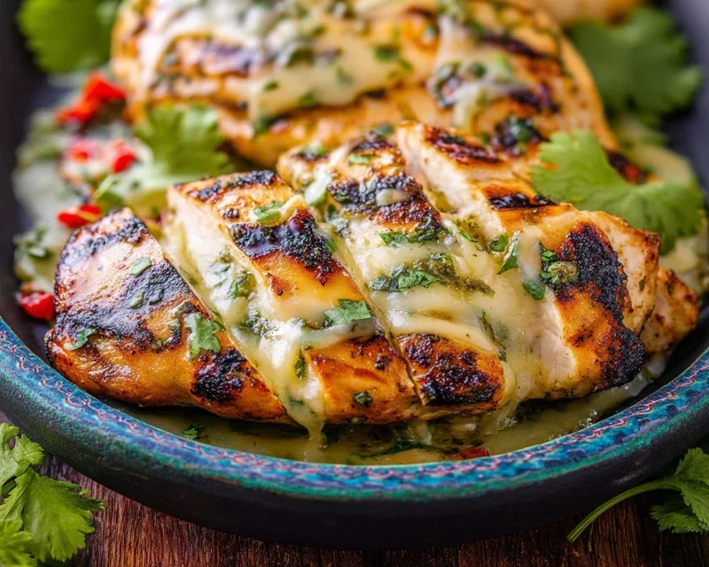 Grilled Salsa Verde Chicken with Pepper Jack