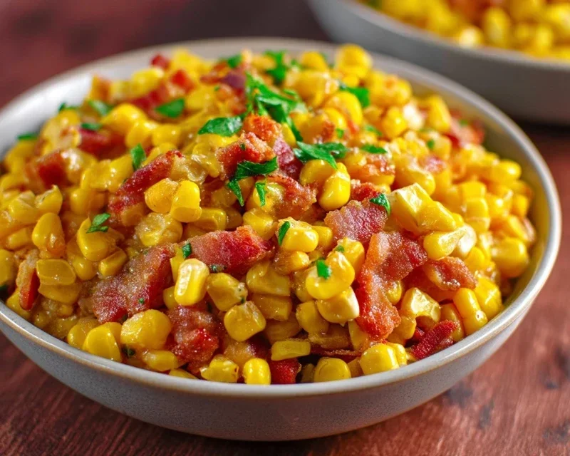 Fresh Corn and Beef Beef Bacon Side Dish