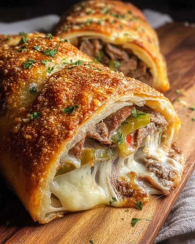 Philly Cheesesteak Stromboli