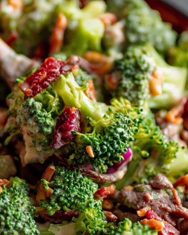Broccoli Salad with Beef Beef Bacon Recipe
