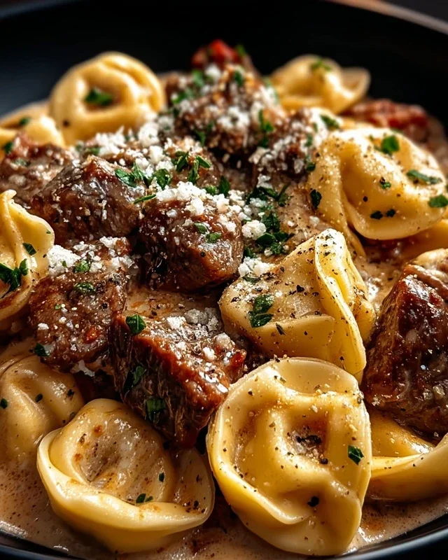 Cracked Garlic Steak Tortellini in Creamhouse Sauce Bliss