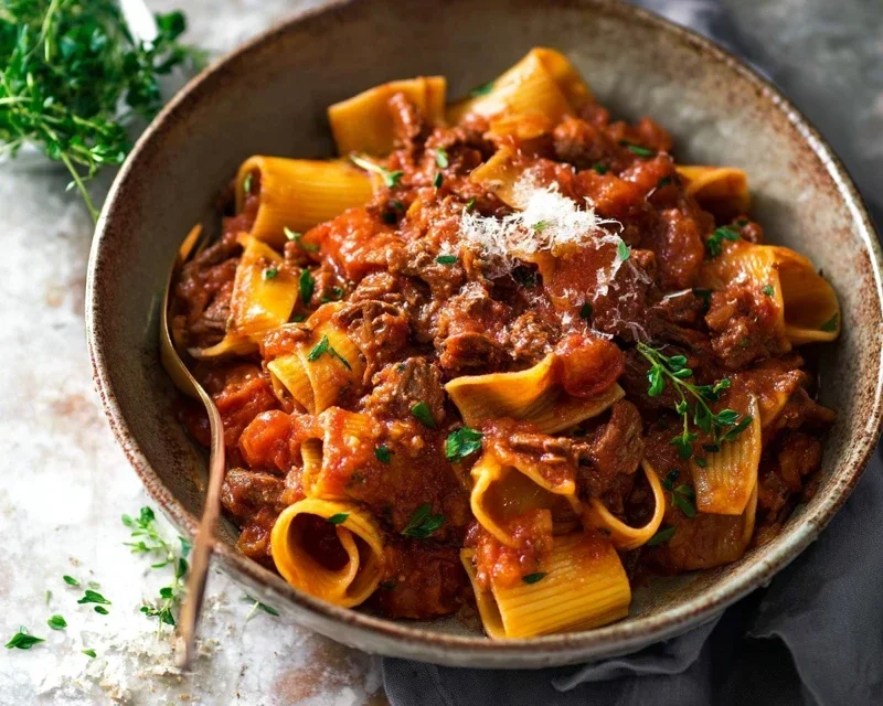 Beef Pasta in Tomato Sauce {Beef Ragu Pasta}