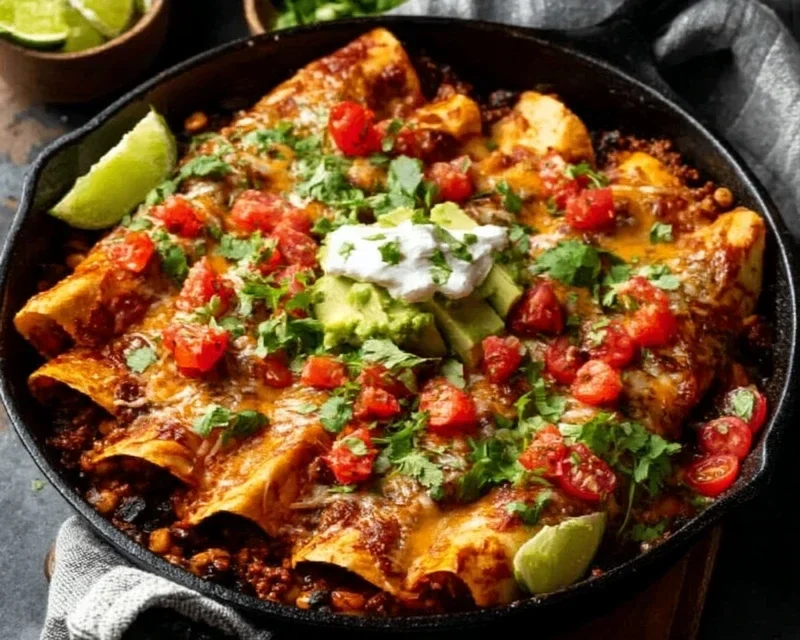 Beef Skillet Enchiladas