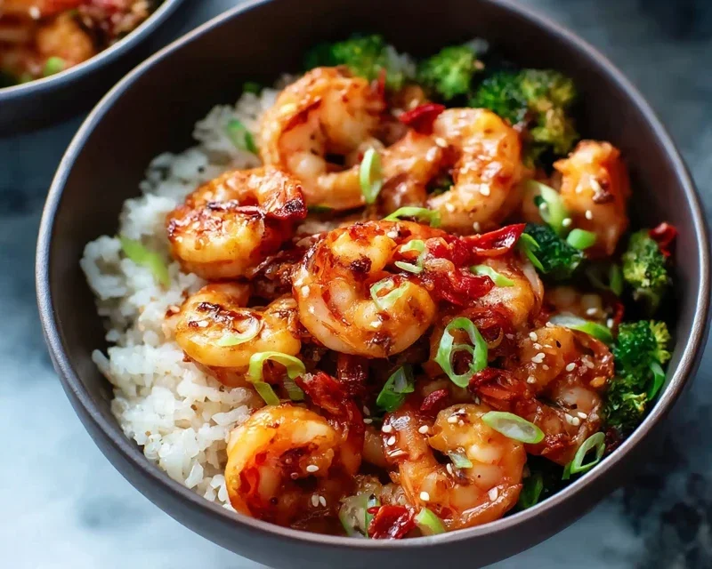Honey Garlic Shrimp Bowls