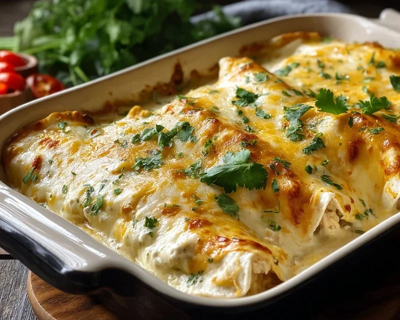 Creamy White Chicken Enchiladas