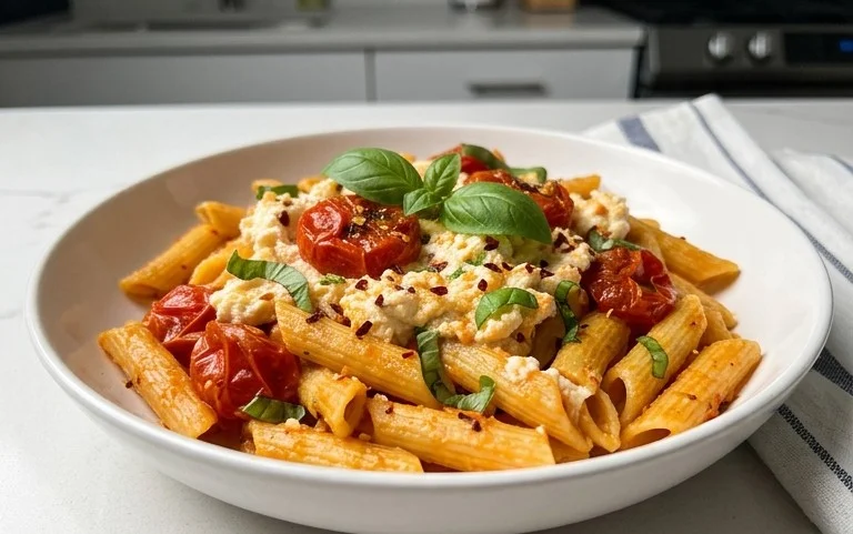Roasted Tomato and Garlic Ricotta Pasta