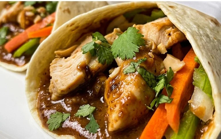 Thai Peanut Chicken Wraps