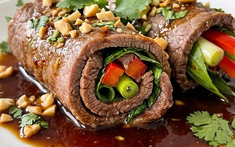 Thai Basil Beef Rolls