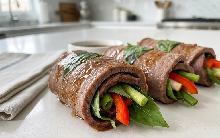 Thai Basil Beef Rolls