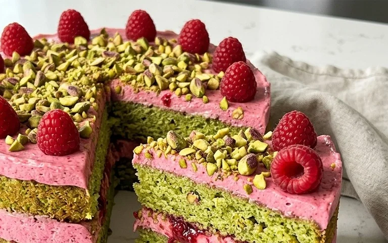 Pistachio Raspberry Cake