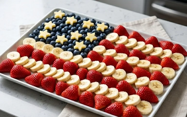 4th of July Fruit Platter Idea | How to Make an American Flag