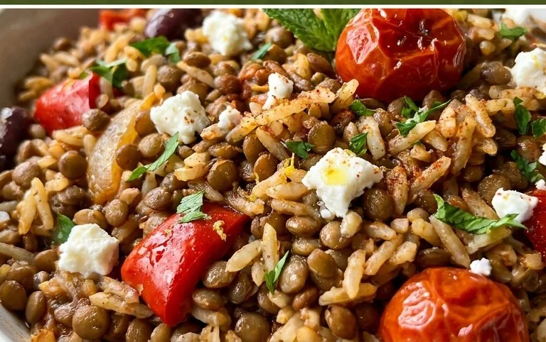 Easy Mediterranean Lentils and Rice