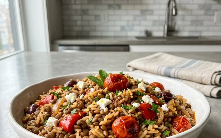 Easy Mediterranean Lentils and Rice