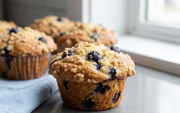 Sour Cream Blueberry Muffins
